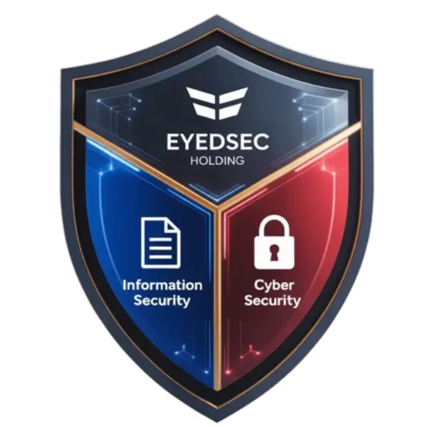 eyeDsec Schild mit Informations Security und Cyber Security